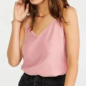 Ann Taylor Pink Velvet Drapey Spaghetti Strap Cami Top  S